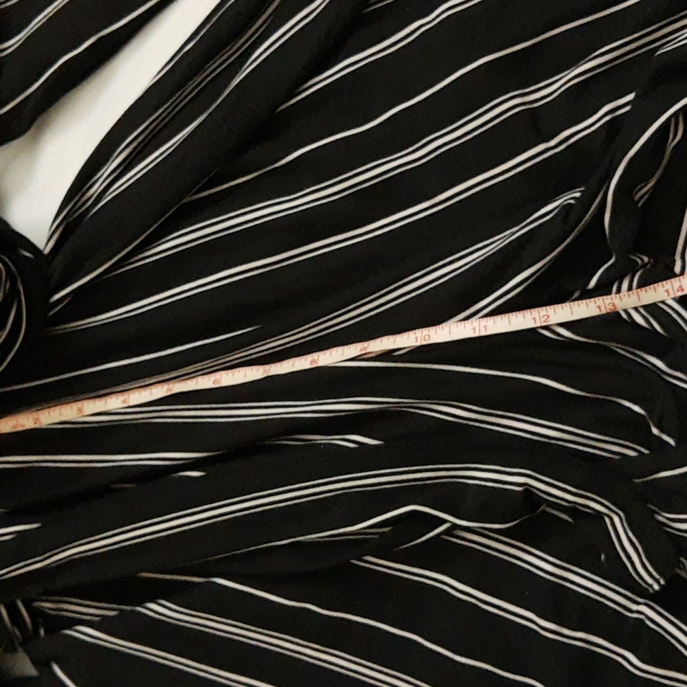 Black and White Pinstripe Jumpsuit, Women Juniors L (11-13) - Picture 9 of 16